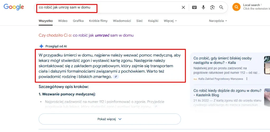co robić jak umrzę sam w domu